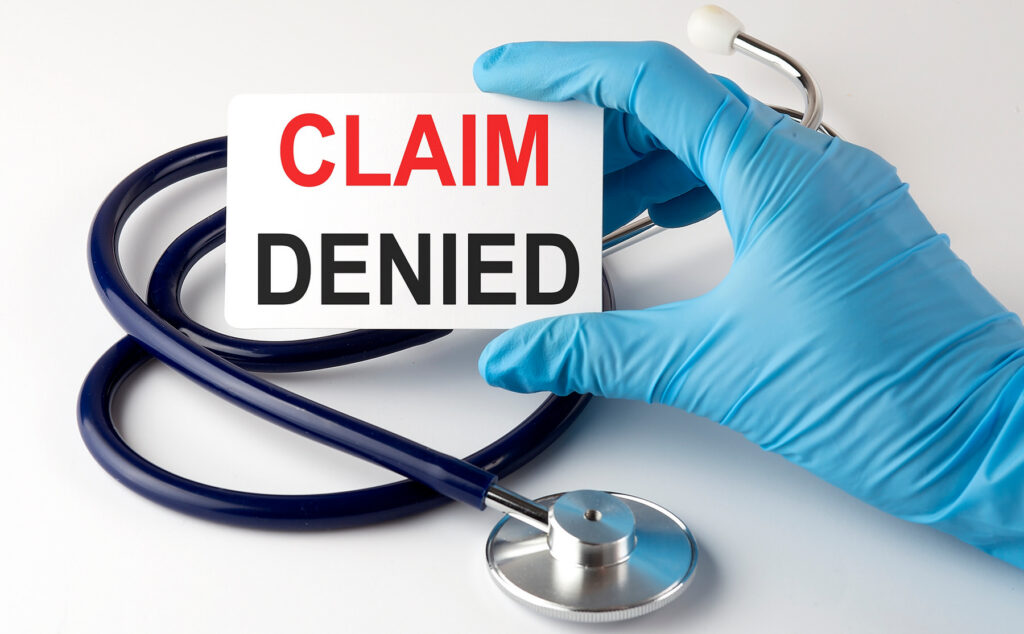 Picture of a claim denied card